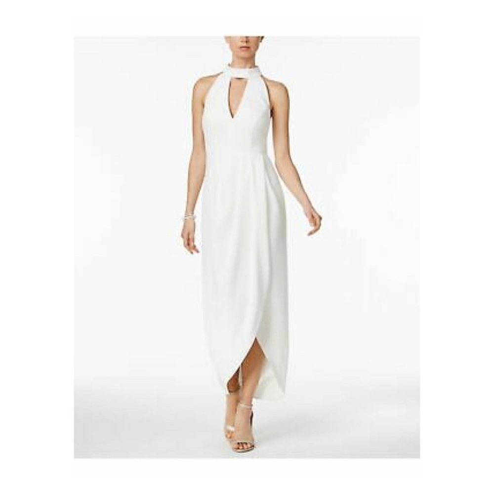 XSCAPE Faux Wrap Dress White Dress | sz 2 |